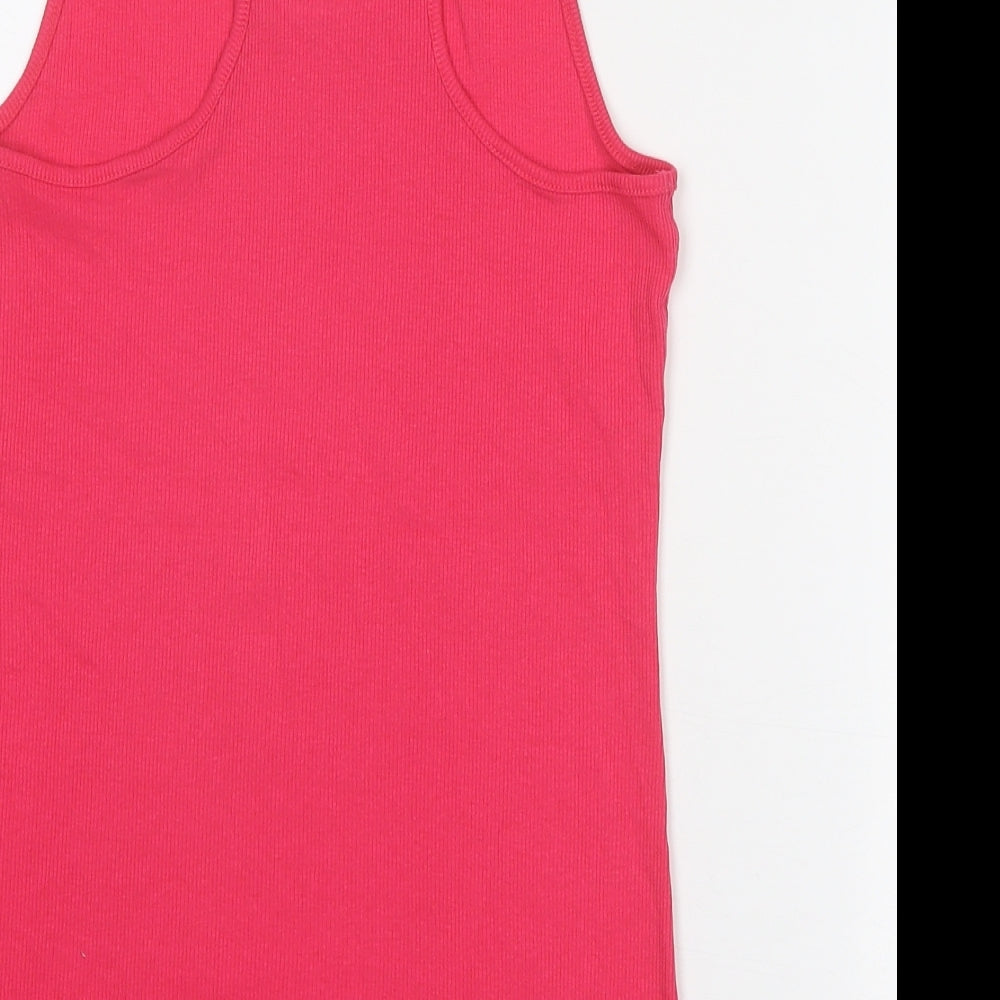 NEXT Womens Pink Polyester Basic Tank Size 8 Round Neck