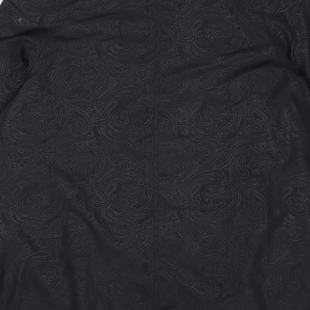 Junge Womens Black Geometric Overcoat Coat Size 12 Zip