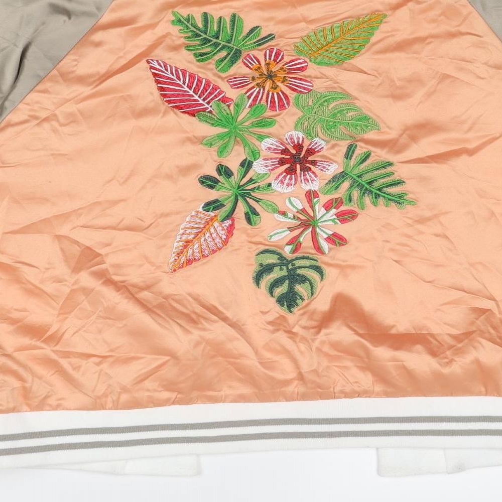 QED London Womens Orange Jacket Size 12 - Flower Detail