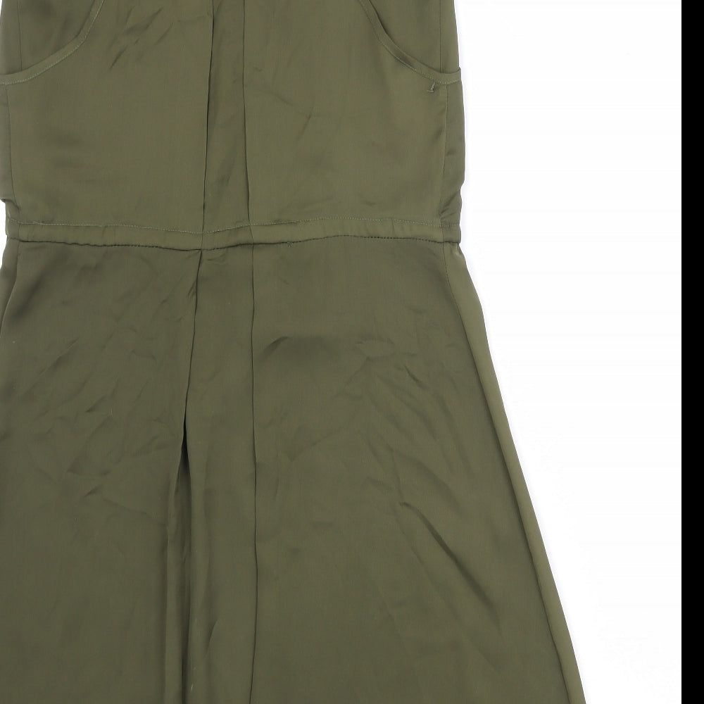 VERO MODA Womens Green Polyester Tank Dress Size S Scoop Neck Pullover