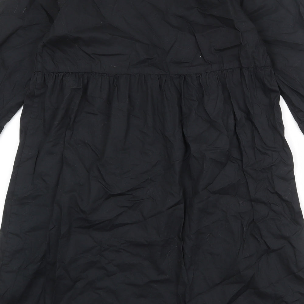 Monki Womens Black 100% Cotton A-Line Size XS Square Neck Pullover