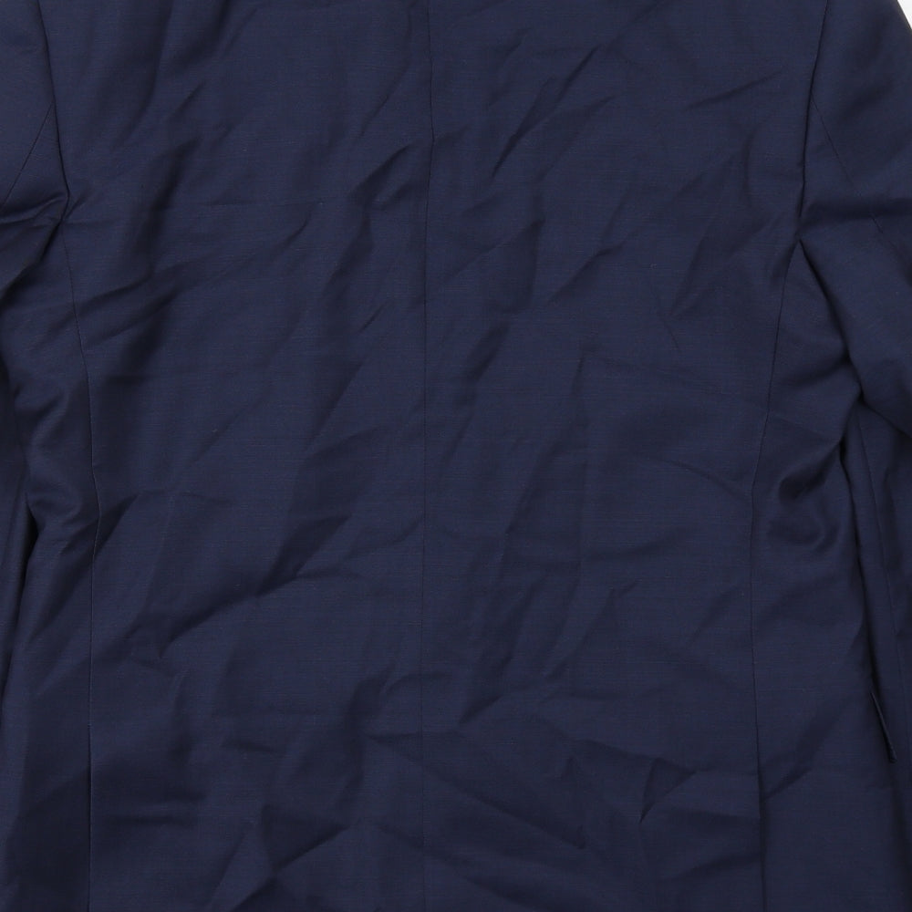 Marks & Spencer Mens Blue Wool Jacket Suit Jacket Size 38 Regular