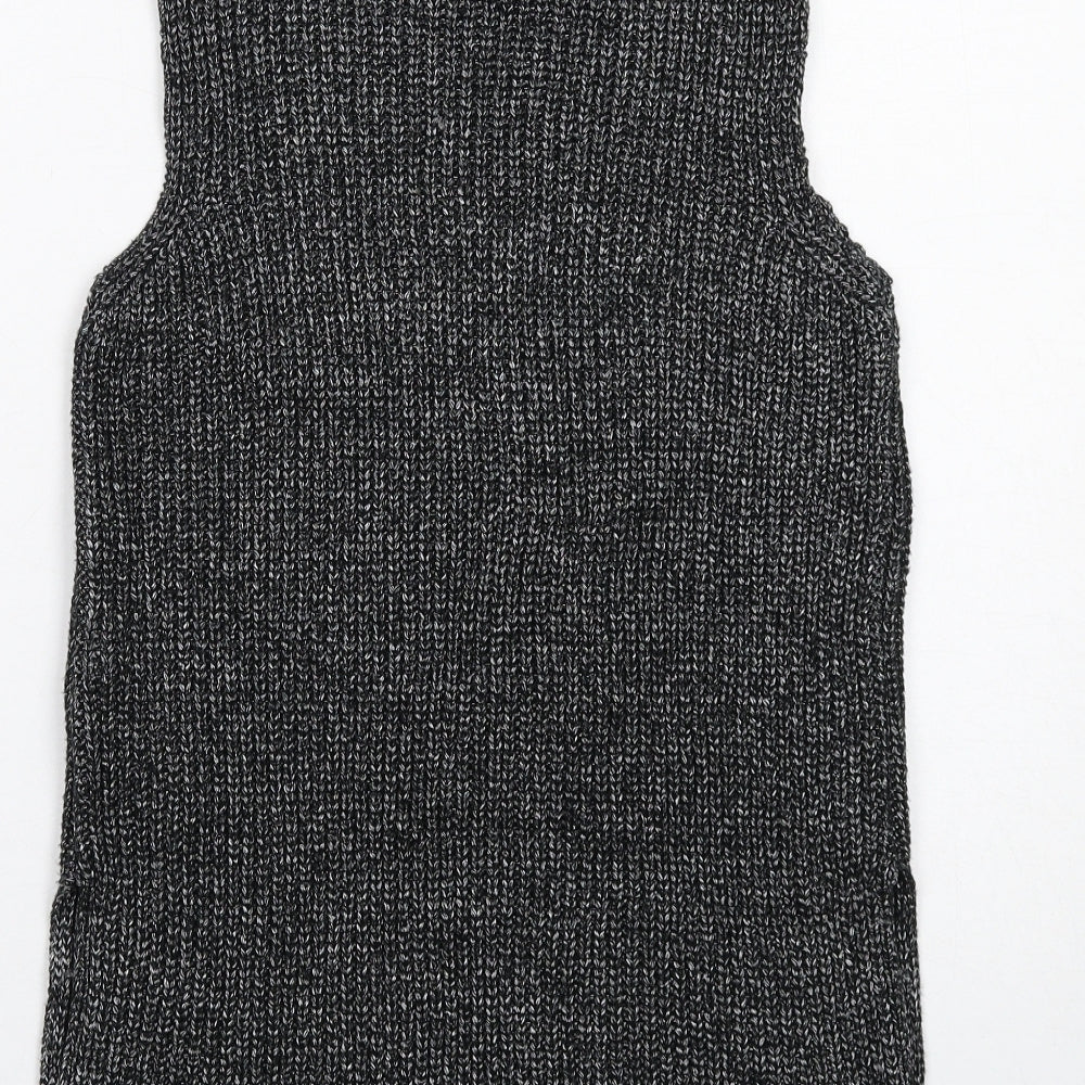 Topshop Womens Black Round Neck Acrylic Pullover Jumper Size 8