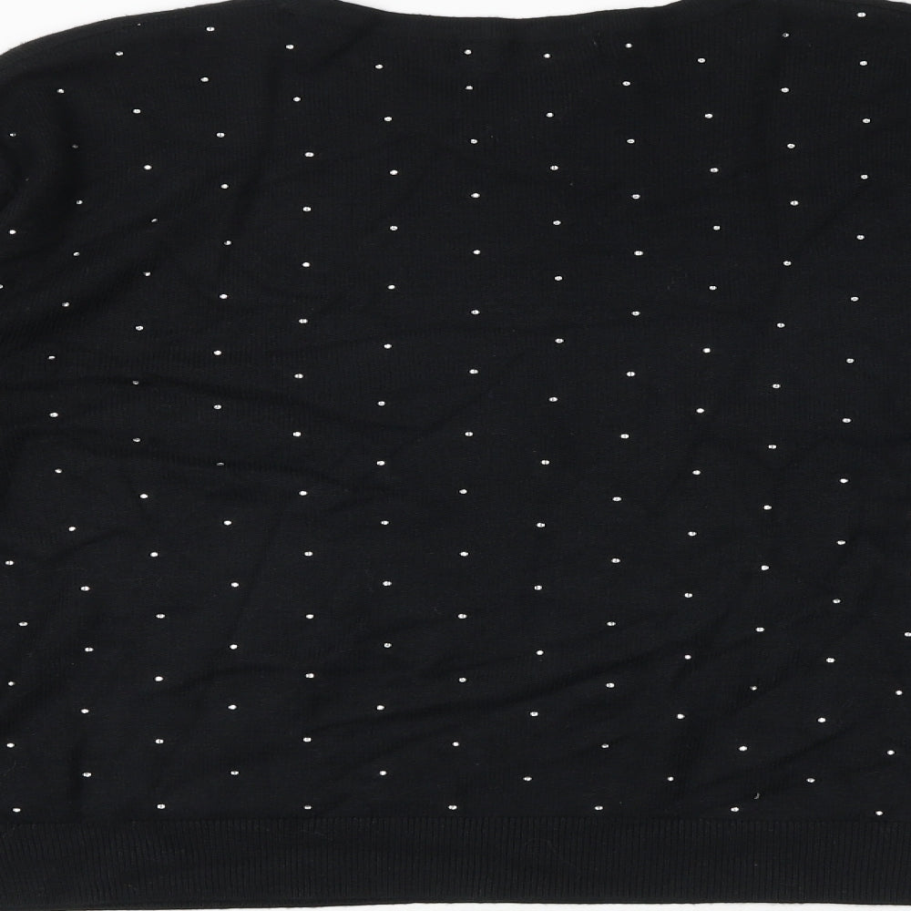 Marks & Spencer Womens Black Round Neck Viscose Pullover Jumper Size L