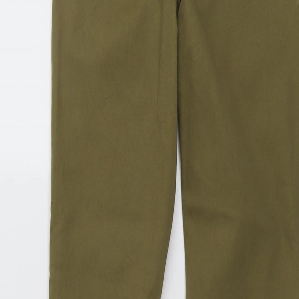 Warehouse Womens Green Cotton Skinny Jeans Size 10 L25 in Regular Button