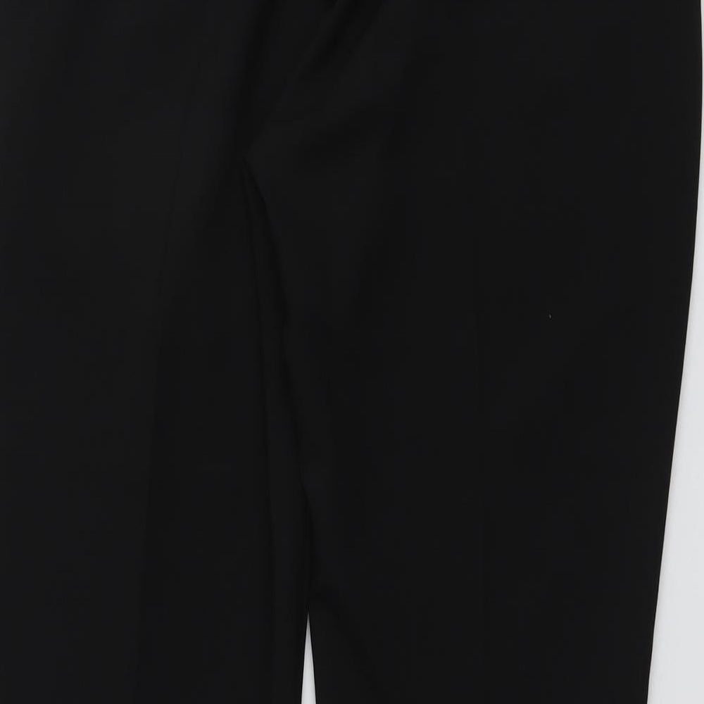Select Womens Black Polyester Carrot Trousers Size 14 L28 in Regular Button