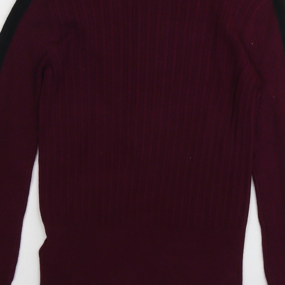 Marks & Spencer Womens Purple Round Neck Viscose Pullover Jumper Size 8