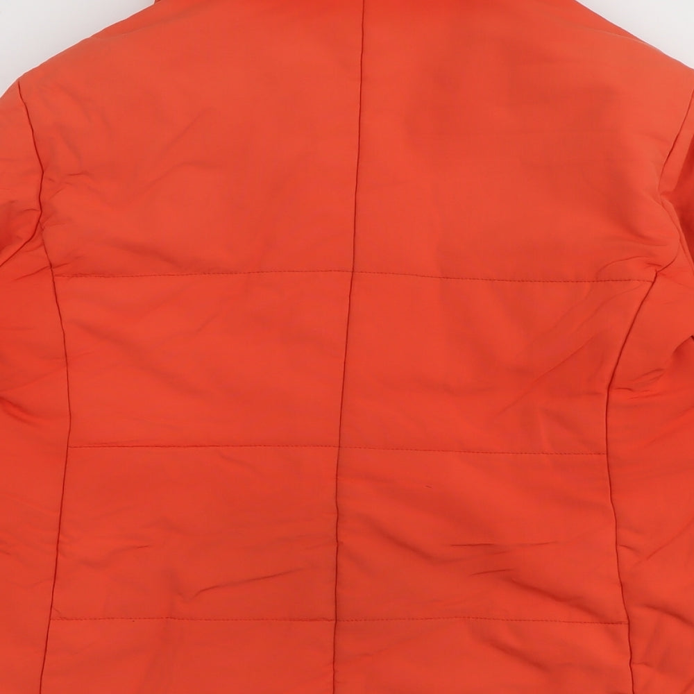 Belfe Womens Orange Puffer Jacket Jacket Size 10 Zip