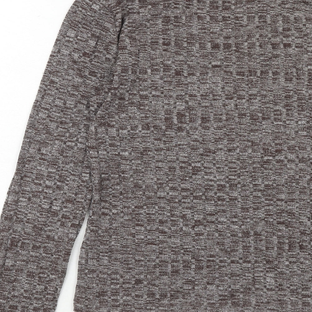 Brilliant Basics Womens Brown Round Neck Polyester Pullover Jumper Size S