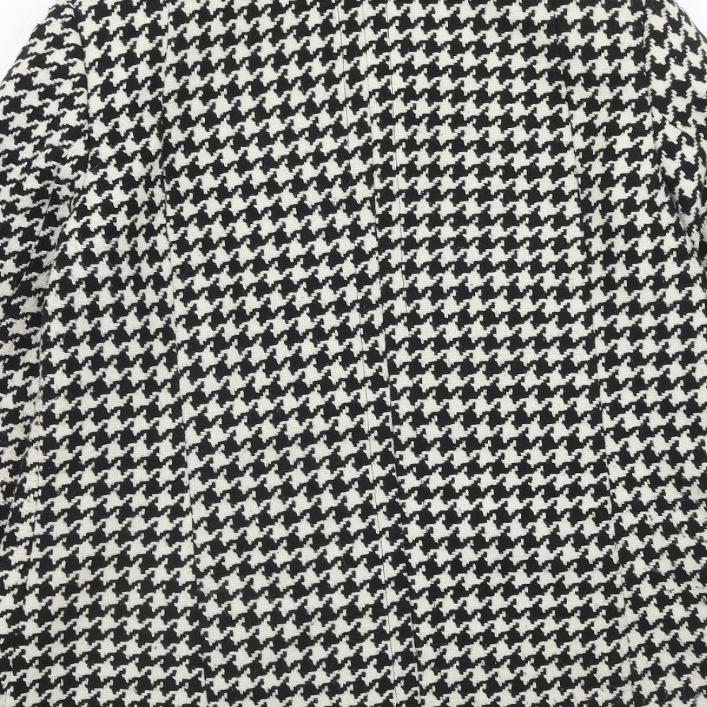 EWM Womens Black Geometric Jacket Size 12 Button
