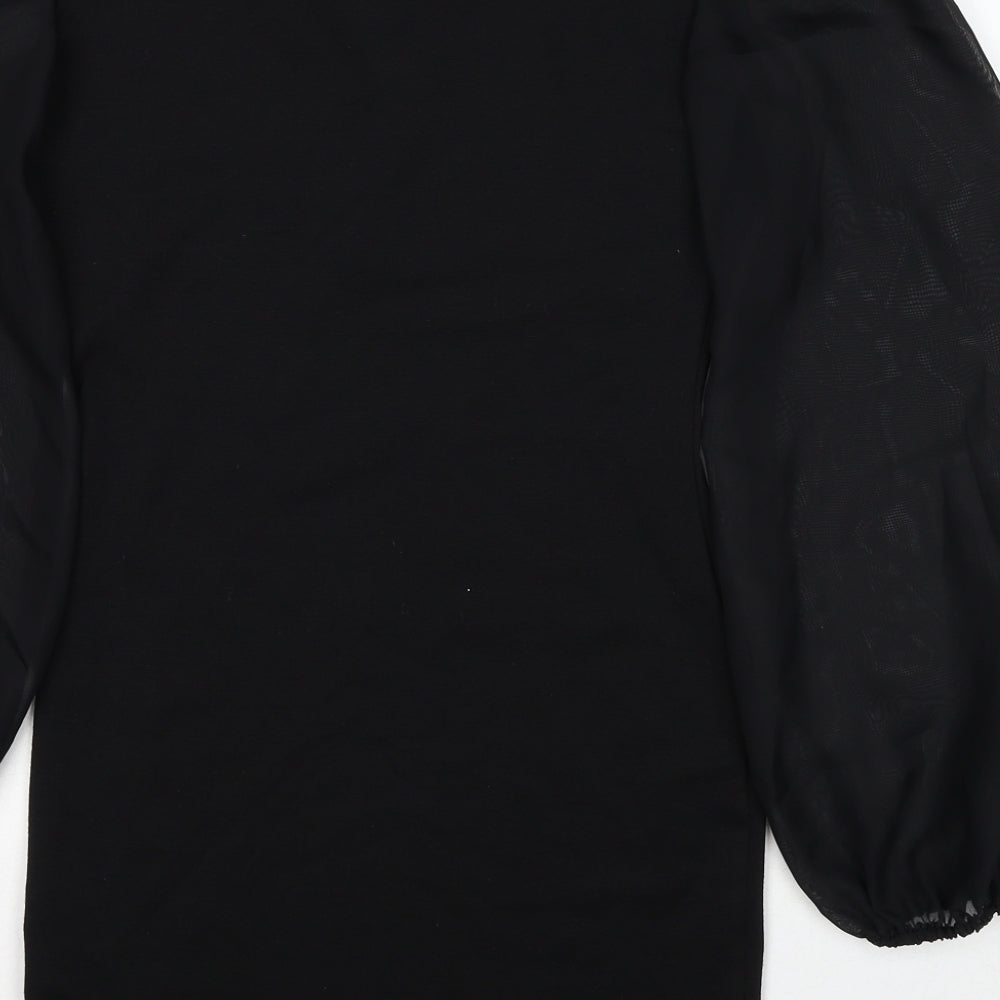Love Womens Black Polyester A-Line Size S Round Neck Pullover - Size S-M