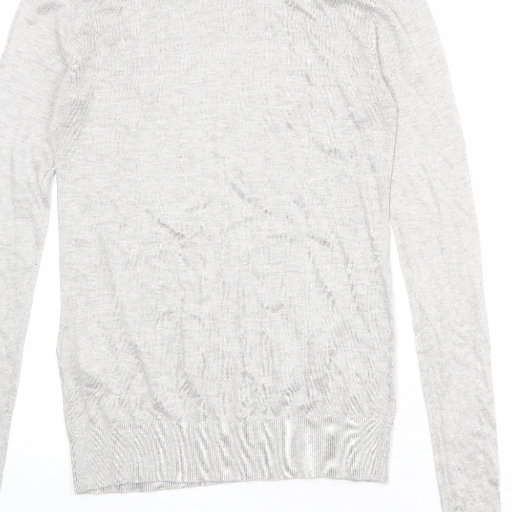 Warehouse Womens Grey Round Neck Polyester Pullover Jumper Size 8