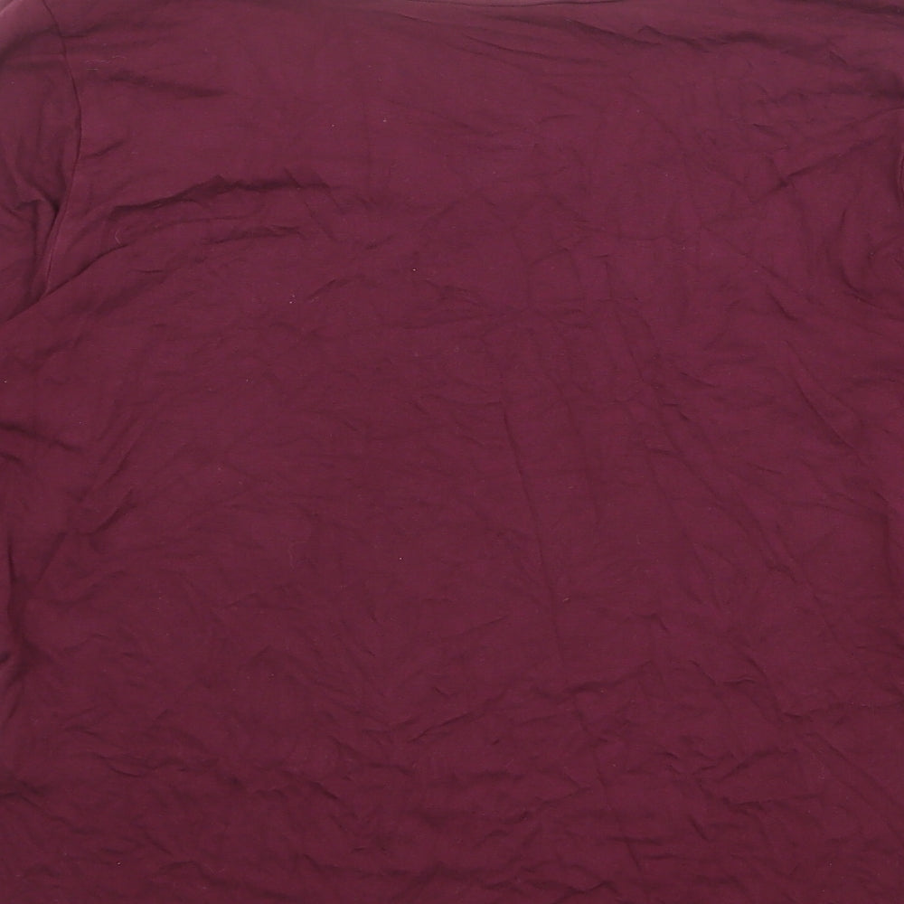Artigiano Womens Red Viscose Basic T-Shirt Size 16 Scoop Neck
