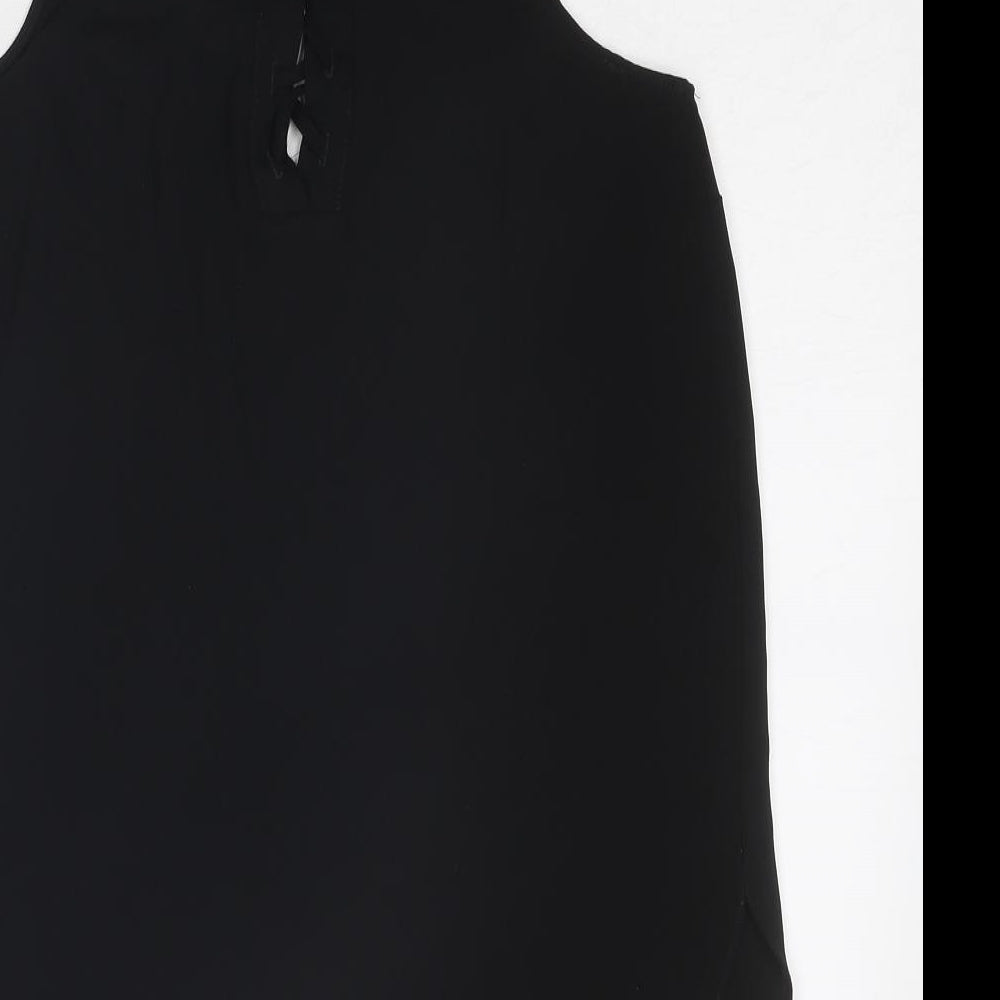 River Island Womens Black Polyester Basic Tank Size 8 V-Neck