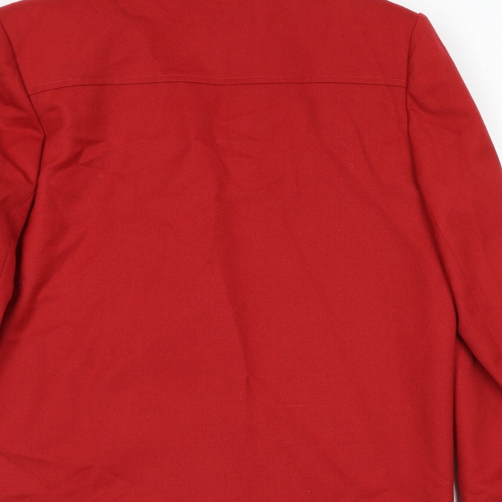 Reldan Womens Red Wool Jacket Suit Jacket Size 10 - Shoulder Pads