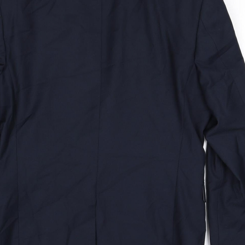 Peter Werth Mens Blue Polyester Jacket Suit Jacket Size 38 Regular