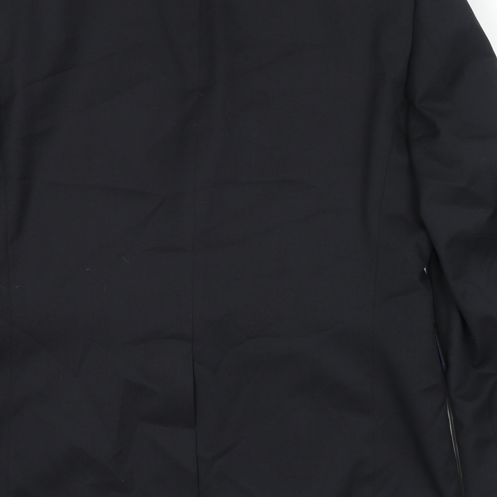John Lewis Mens Black Polyester Jacket Suit Jacket Size 40 Regular