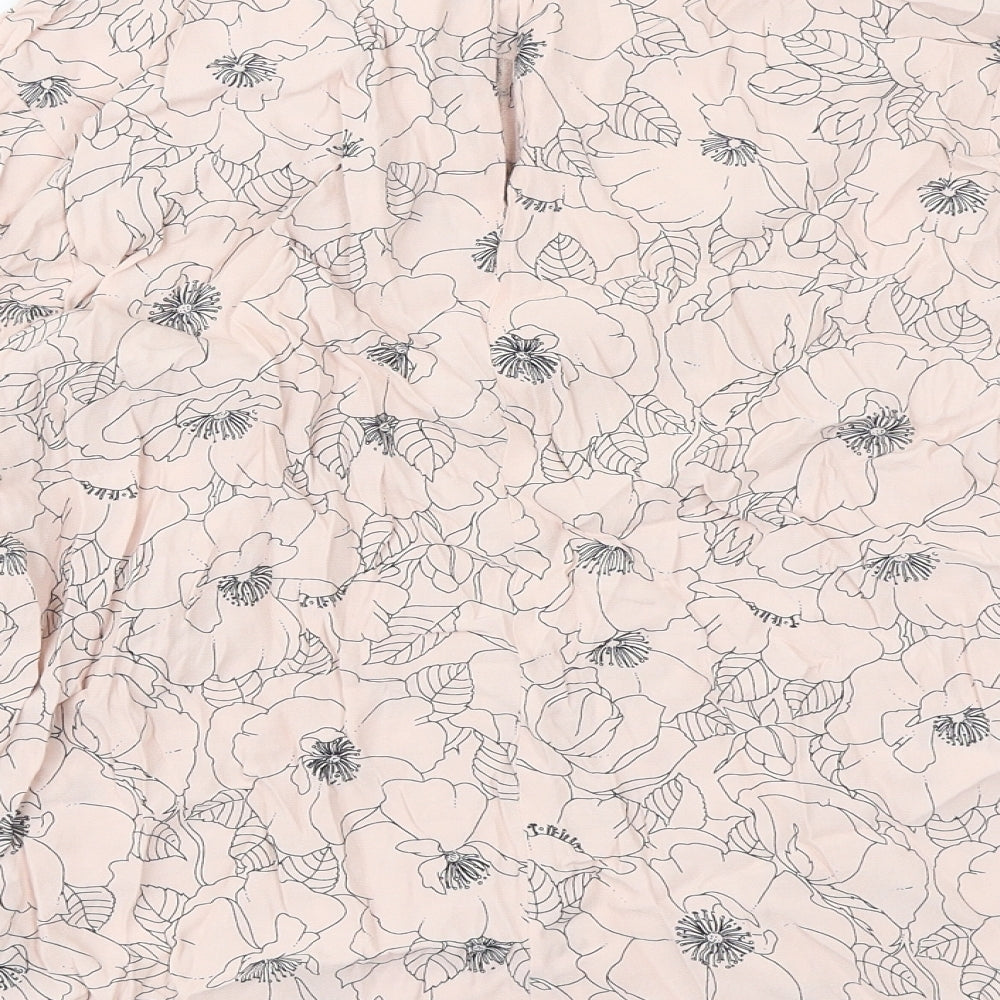 Phase Eight Womens Pink Floral Polyester Basic Blouse Size 12 Boat Neck