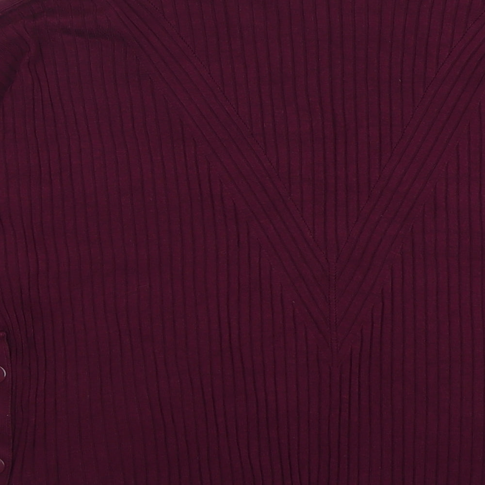 Marks & Spencer Womens Purple Round Neck Viscose Pullover Jumper Size L