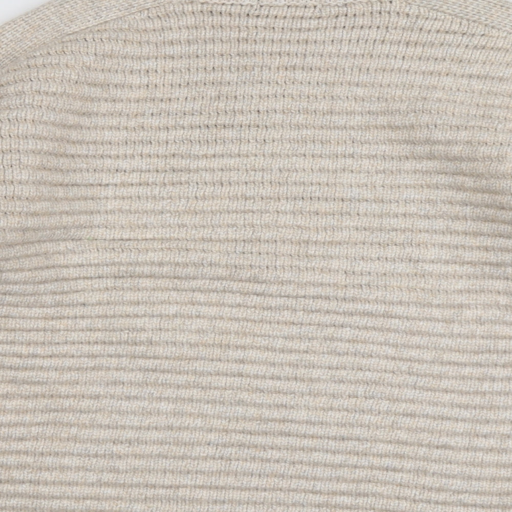 Marks & Spencer Womens Beige High Neck Polyester Pullover Jumper Size M