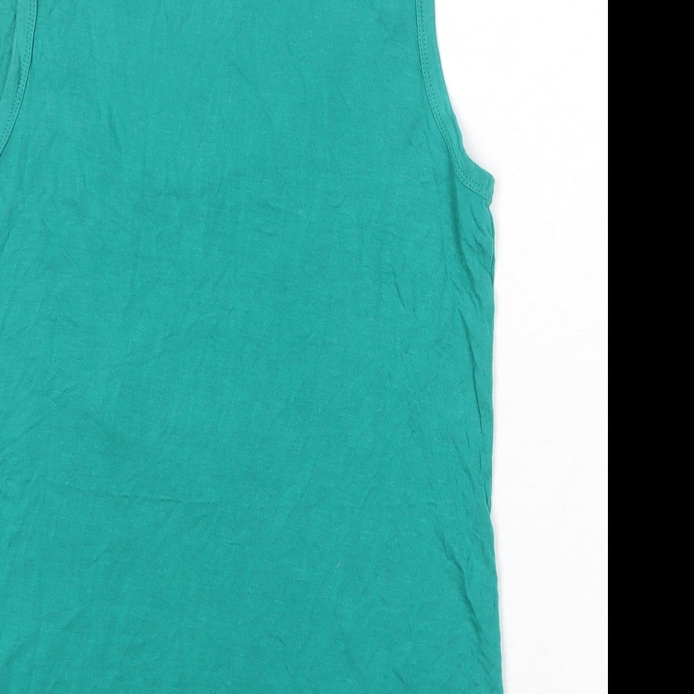 Dorothy Perkins Womens Green Viscose Basic Tank Size 8 Scoop Neck
