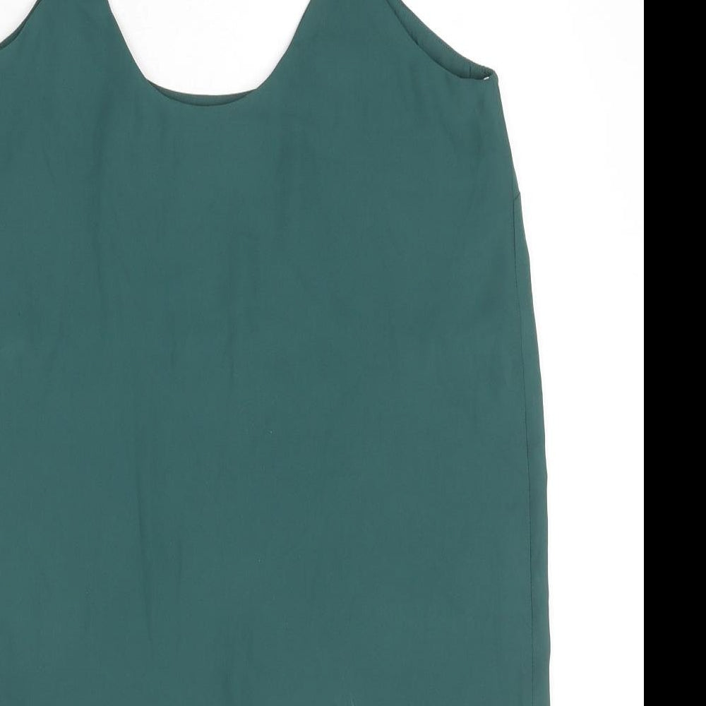 Dorothy Perkins Womens Green Polyester Basic Tank Size 10 Round Neck
