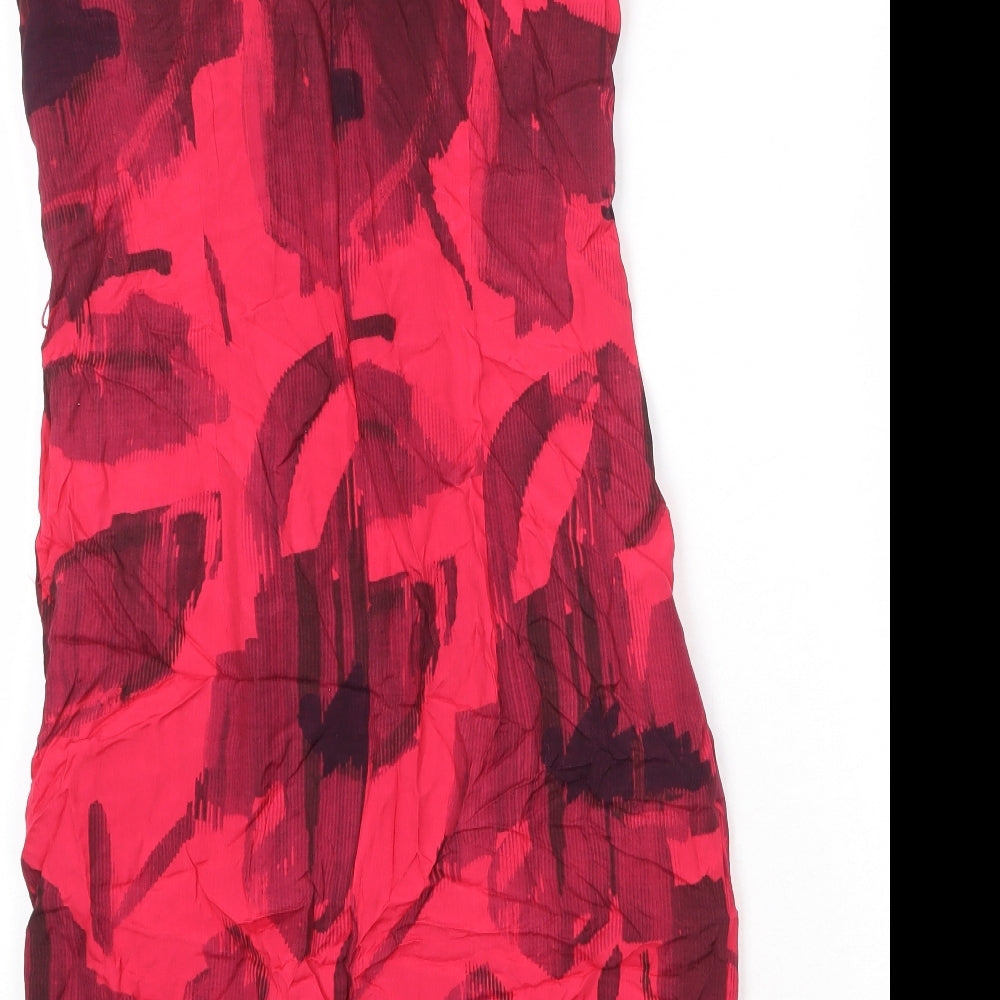 Minuet Womens Pink Geometric Viscose Shift Size 12 Round Neck Zip