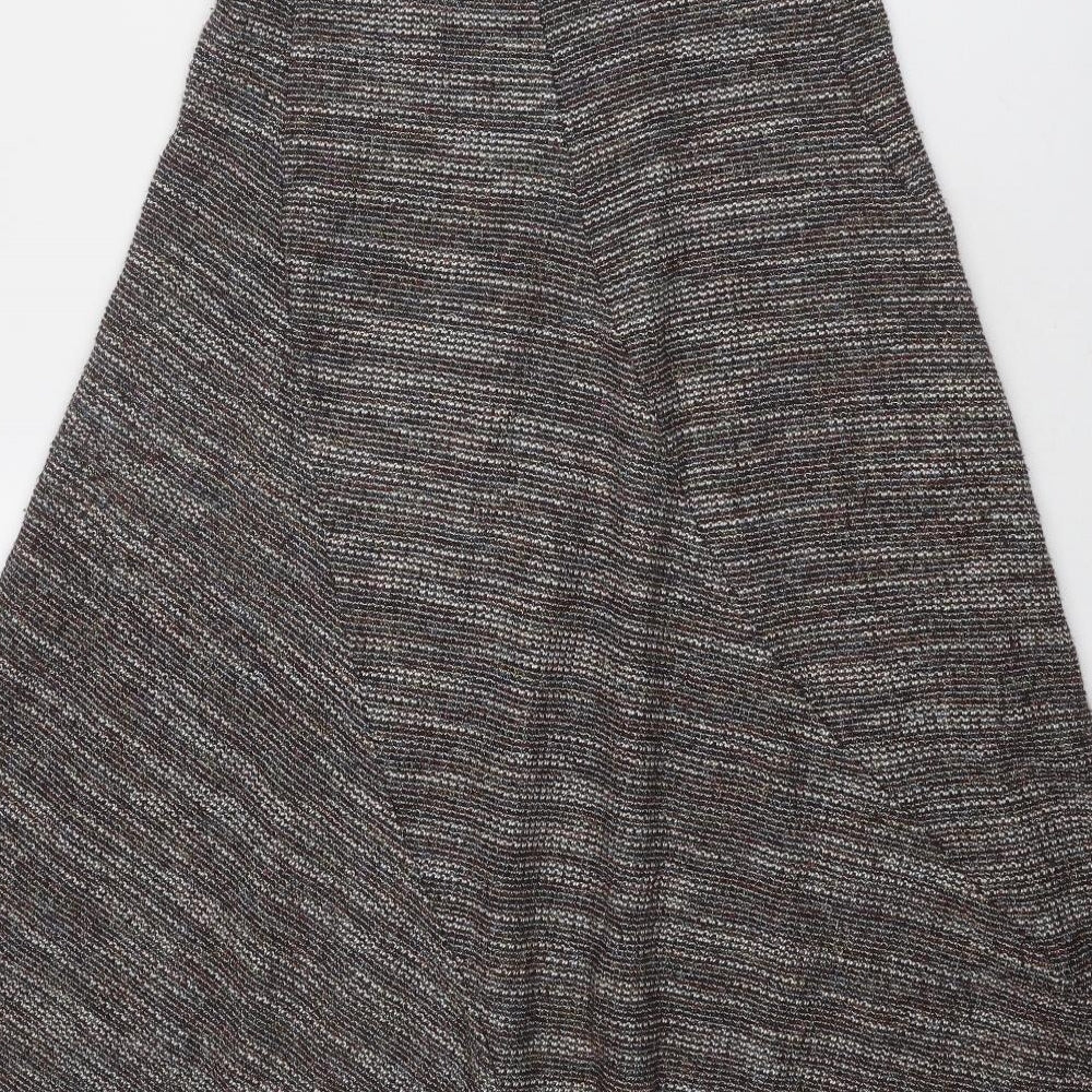 Marks & Spencer Womens Brown Polyester Swing Skirt Size 10