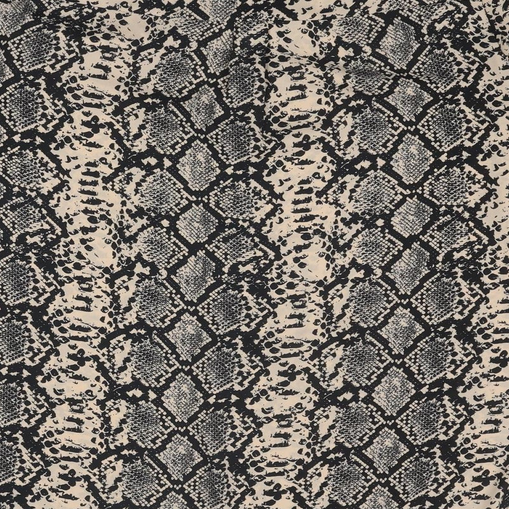 M&Co Womens Beige Animal Print Polyester Basic Blouse Size 14 Collared - Snake Skin Print