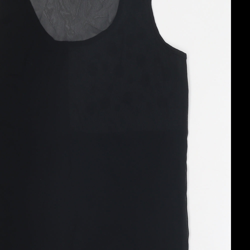 Limited Collection Womens Black Polyester Basic Tank Size 10 Round Neck