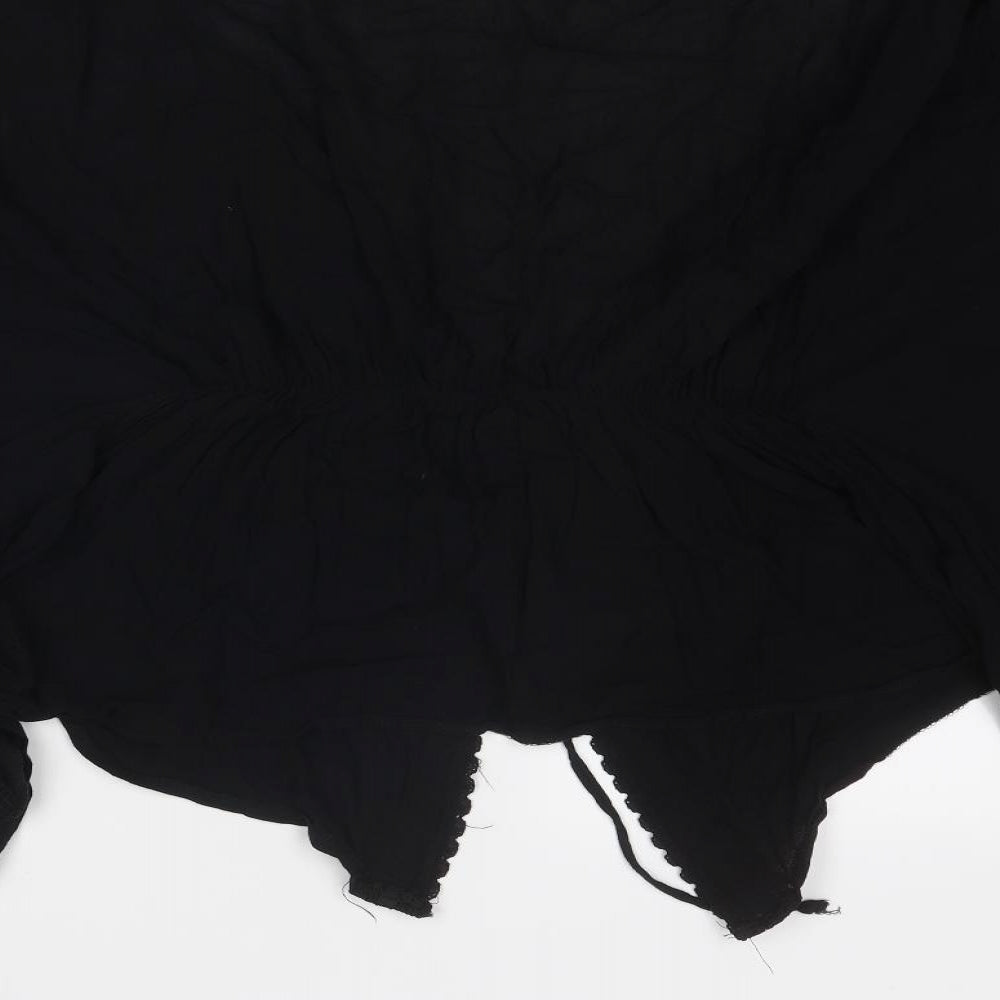 Blue Vanilla Womens Black Polyester Cover Up One Size