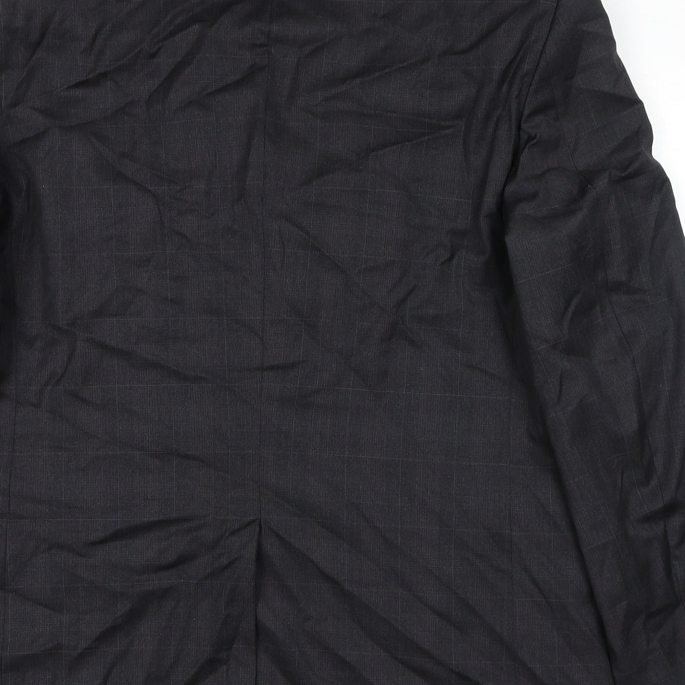 Marks & Spencer Mens Black Check Wool Jacket Suit Jacket Size 42 Regular