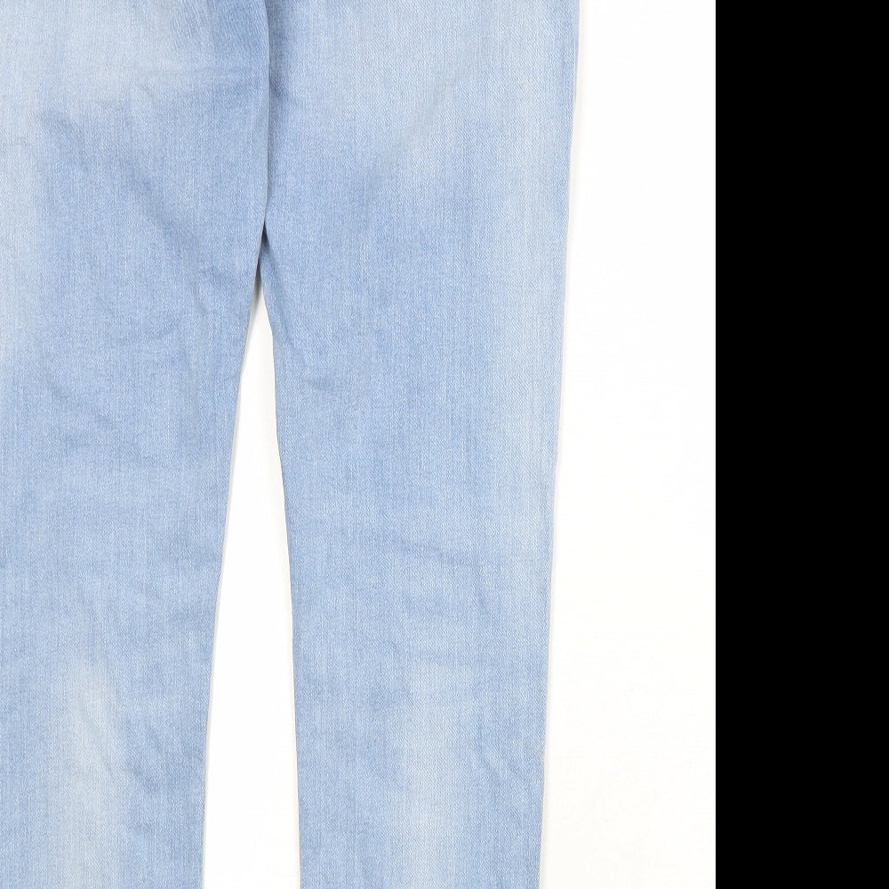 Topman Mens Blue Cotton Skinny Jeans Size 36 in Regular Button