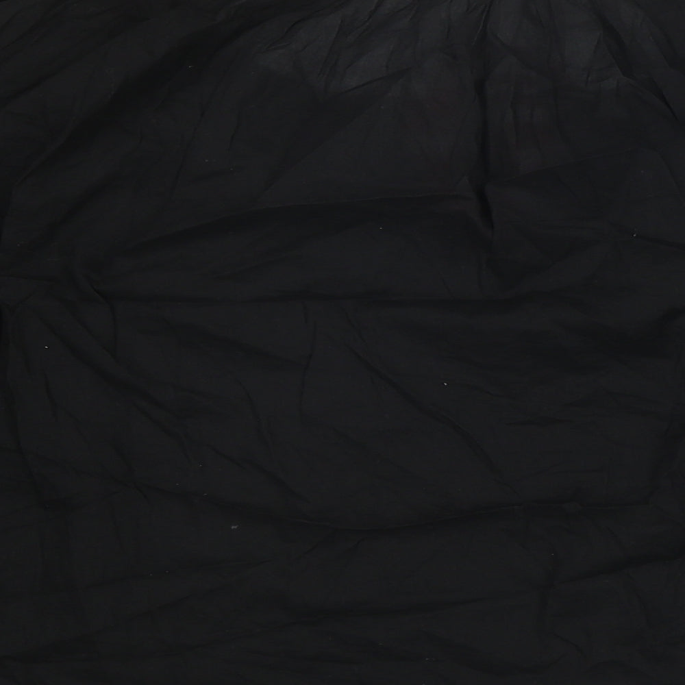 H&M Womens Black Cotton Basic Blouse Size 8 Round Neck