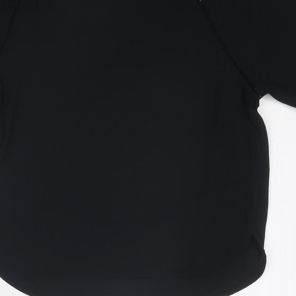 Marks & Spencer Womens Black Polyester Basic Blouse Size 8 Round Neck