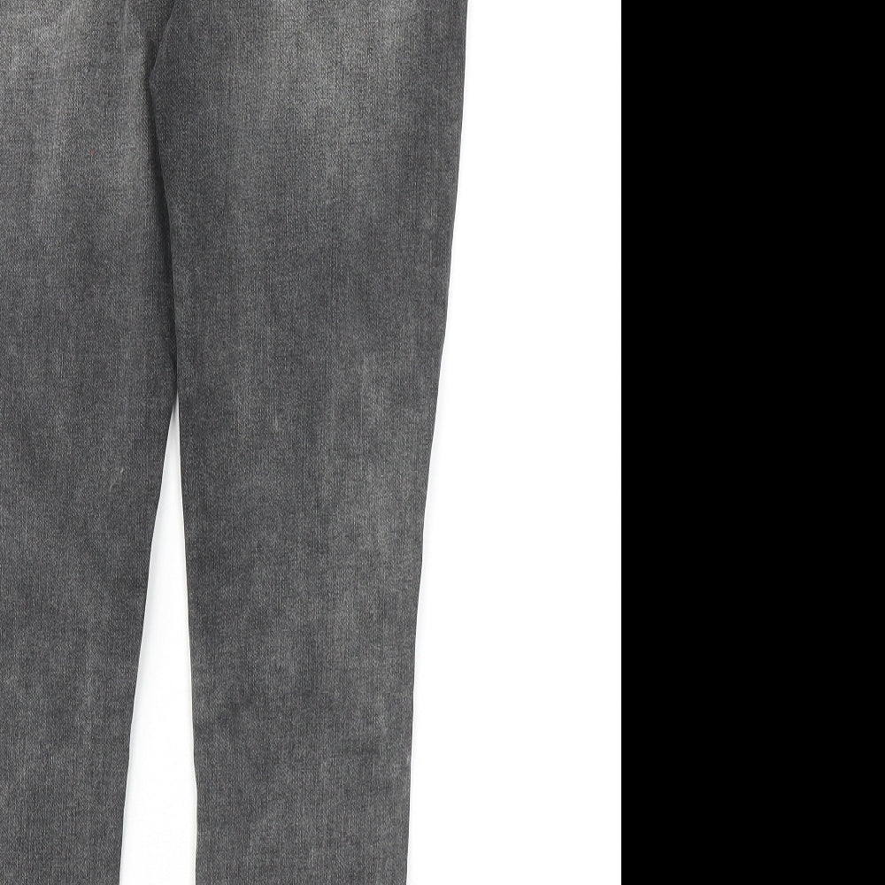 Marks & Spencer Womens Grey Cotton Skinny Jeans Size 10 Regular Zip