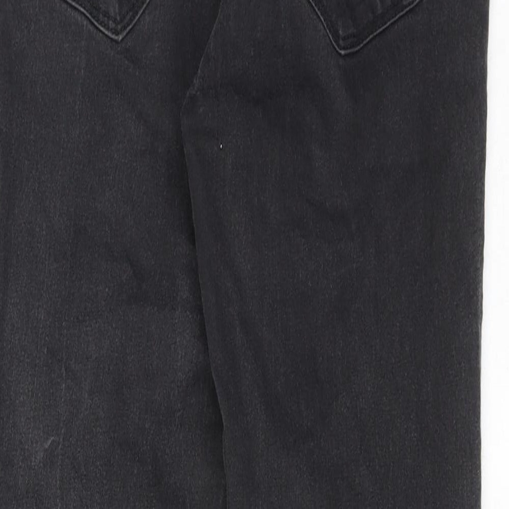 H&M Womens Grey Cotton Straight Jeans Size 29 in Regular Zip