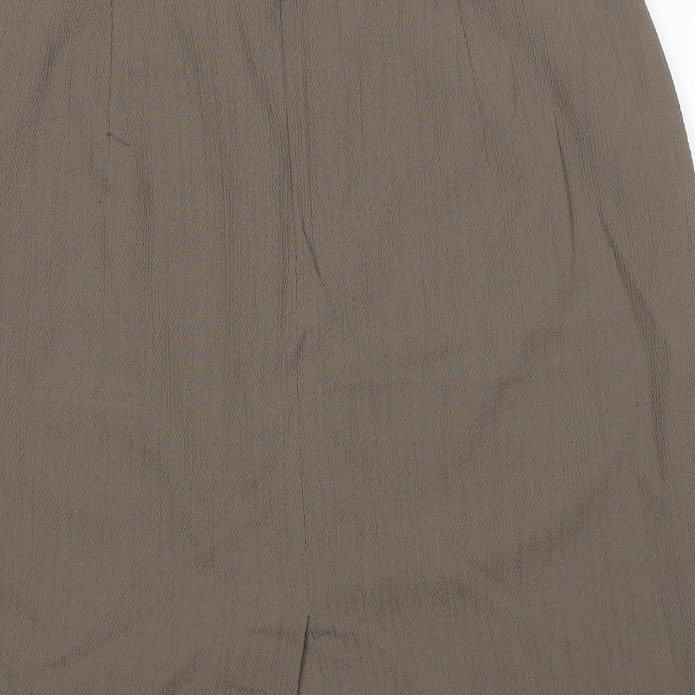 Bianca Womens Brown Polyester Straight & Pencil Skirt Size 12 Zip