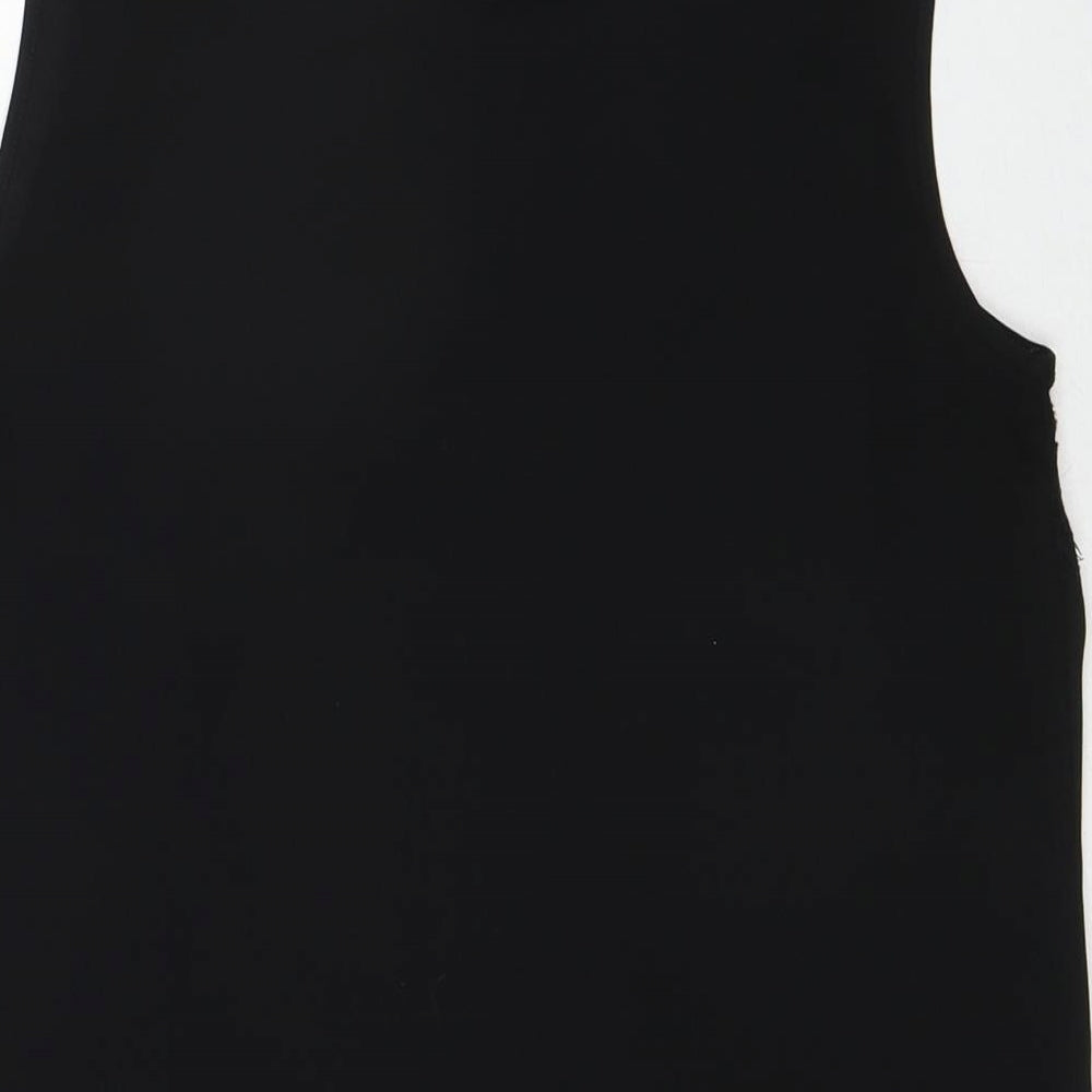Warehouse Womens Black Polyester Basic Tank Size 10 Round Neck - Lace Detail