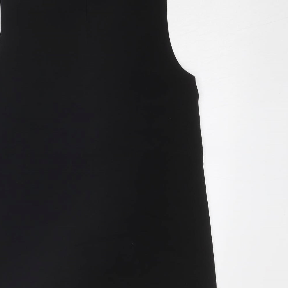 H&M Womens Black Polyester Basic Blouse Size 8 Mock Neck