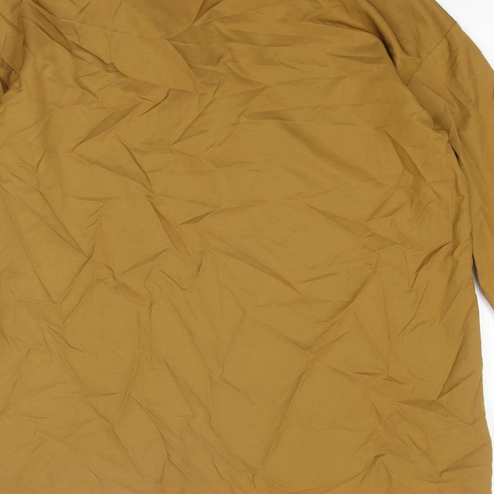 Zara Womens Brown Cotton Basic Blouse Size XS V-Neck