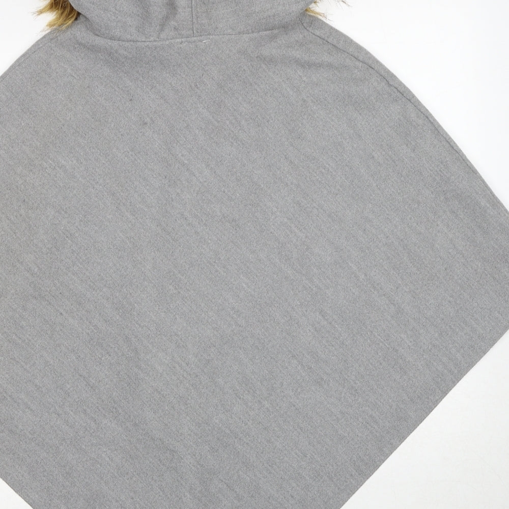 Izabel Womens Grey Jacket Poncho Size M Zip