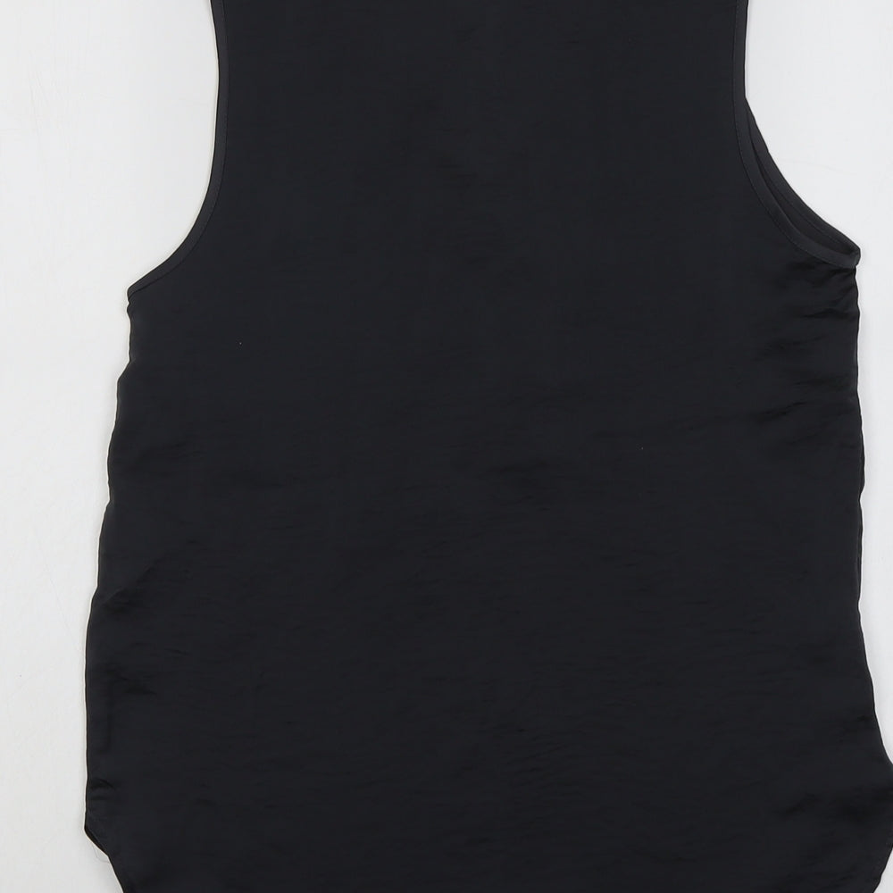 H&M Womens Grey Polyester Basic Tank Size 4 V-Neck