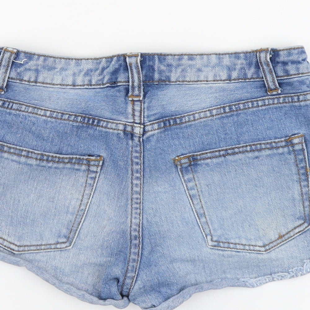 Forever 21 Womens Blue Cotton Cut-Off Shorts Size 24 in L3 in Regular Button