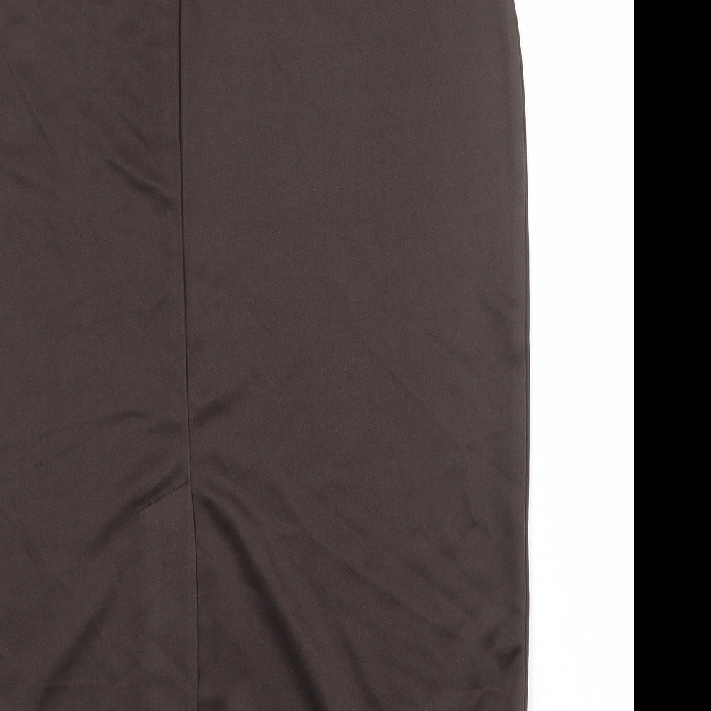 Wardrobe Womens Brown Polyester Straight & Pencil Skirt Size 12