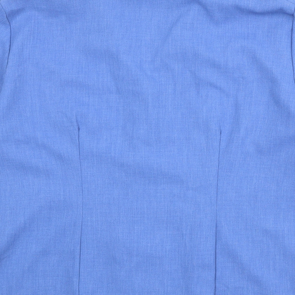 Damart Womens Blue Polyester Basic Button-Up Size 16 Collared - Flower
