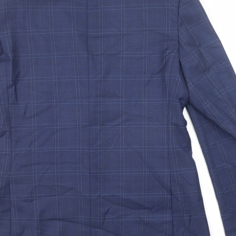 Marks & Spencer Mens Blue Striped Polyester Jacket Suit Jacket Size 40 Regular