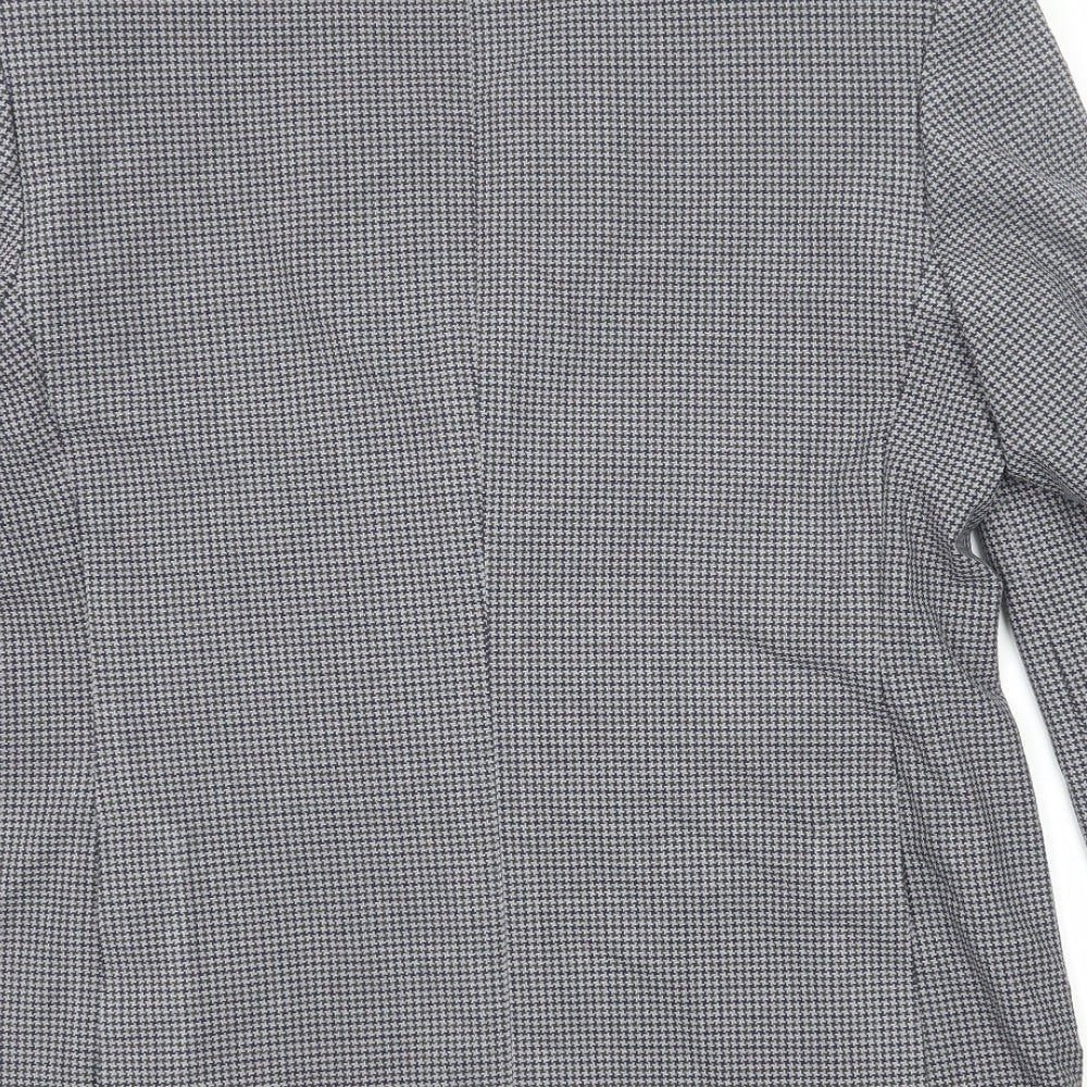 Marks & Spencer Mens Black Check Polyester Jacket Blazer Size 40 Regular