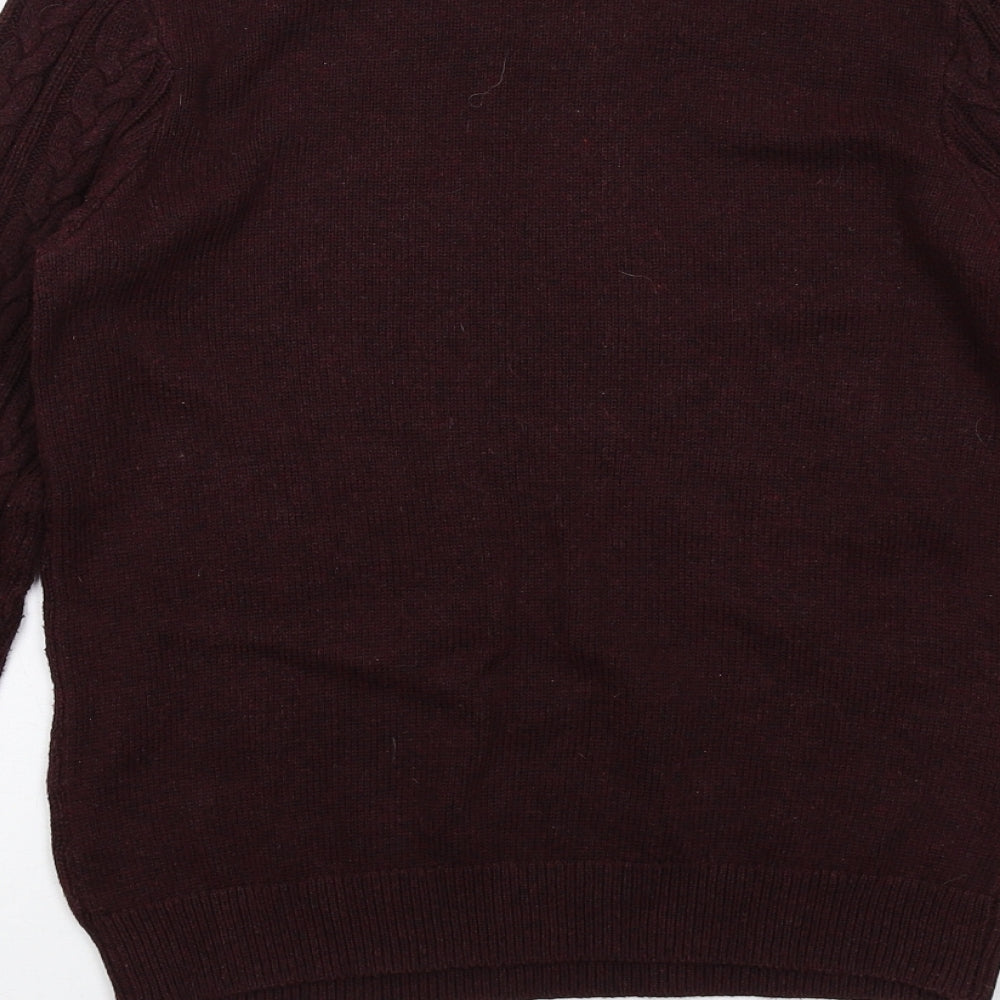 H&M Womens Purple Round Neck Acrylic Pullover Jumper Size S