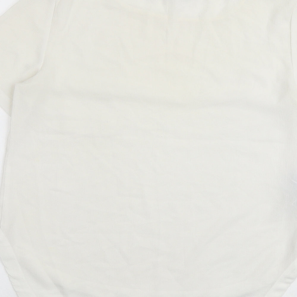 Mango Womens White Polyester Basic Blouse Size S Boat Neck